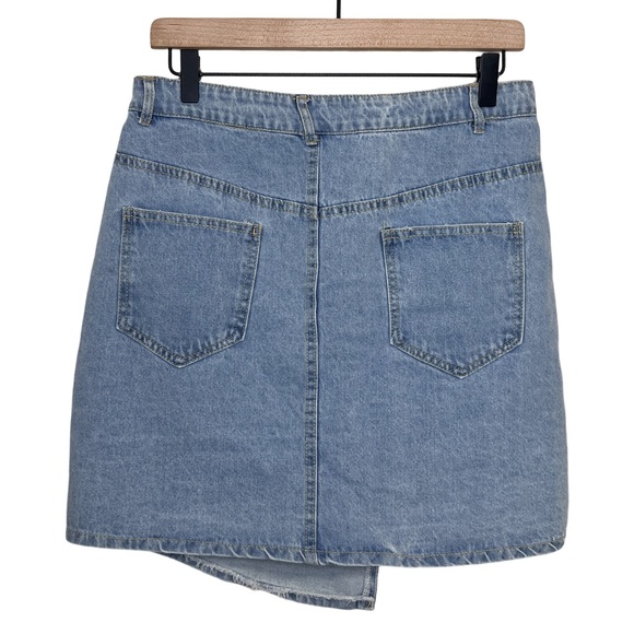 Miss Sparkling Boutique Denim Mini Wrap Skirt - Picture 2 of 11